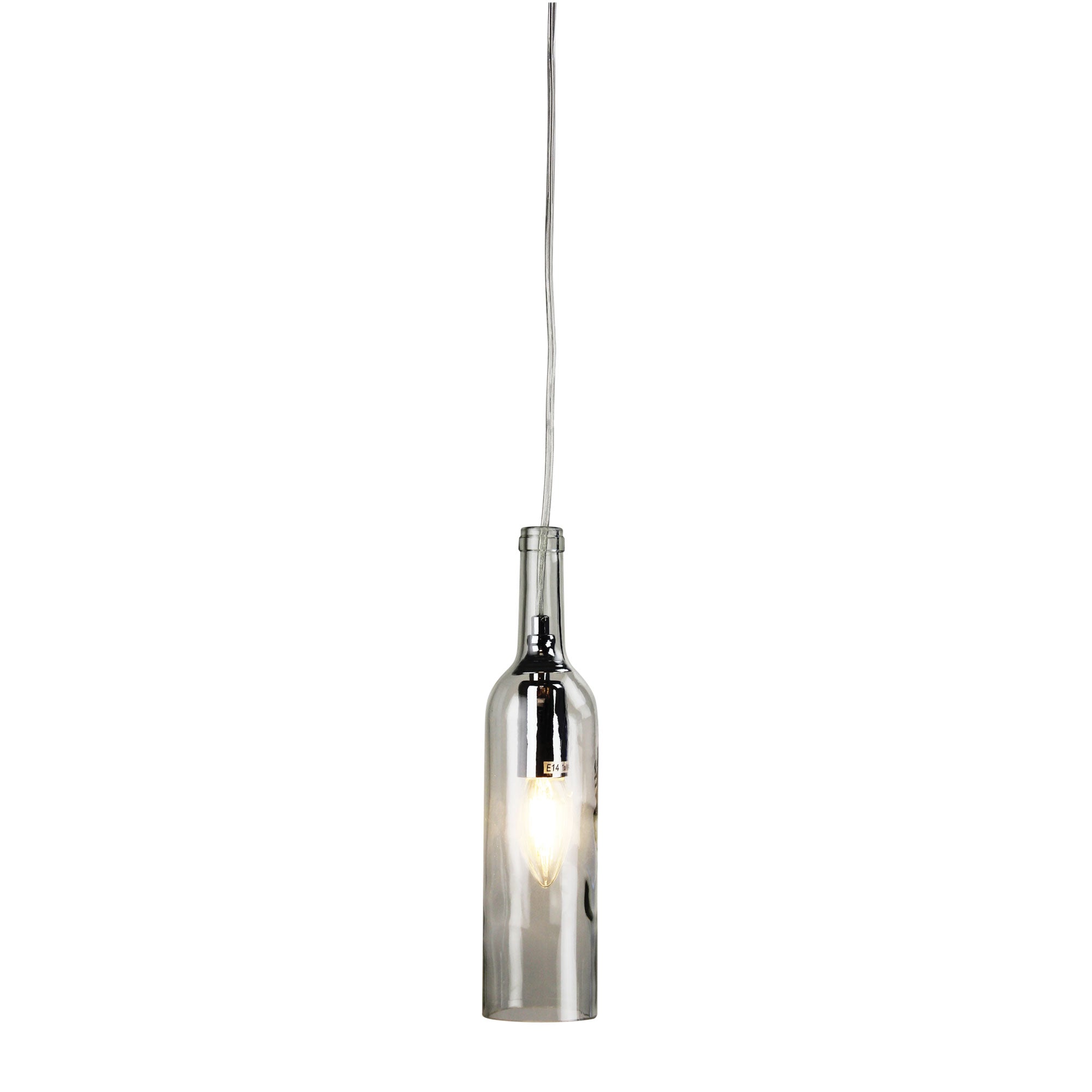Vin Clear Glass Wine Bottle Pendant