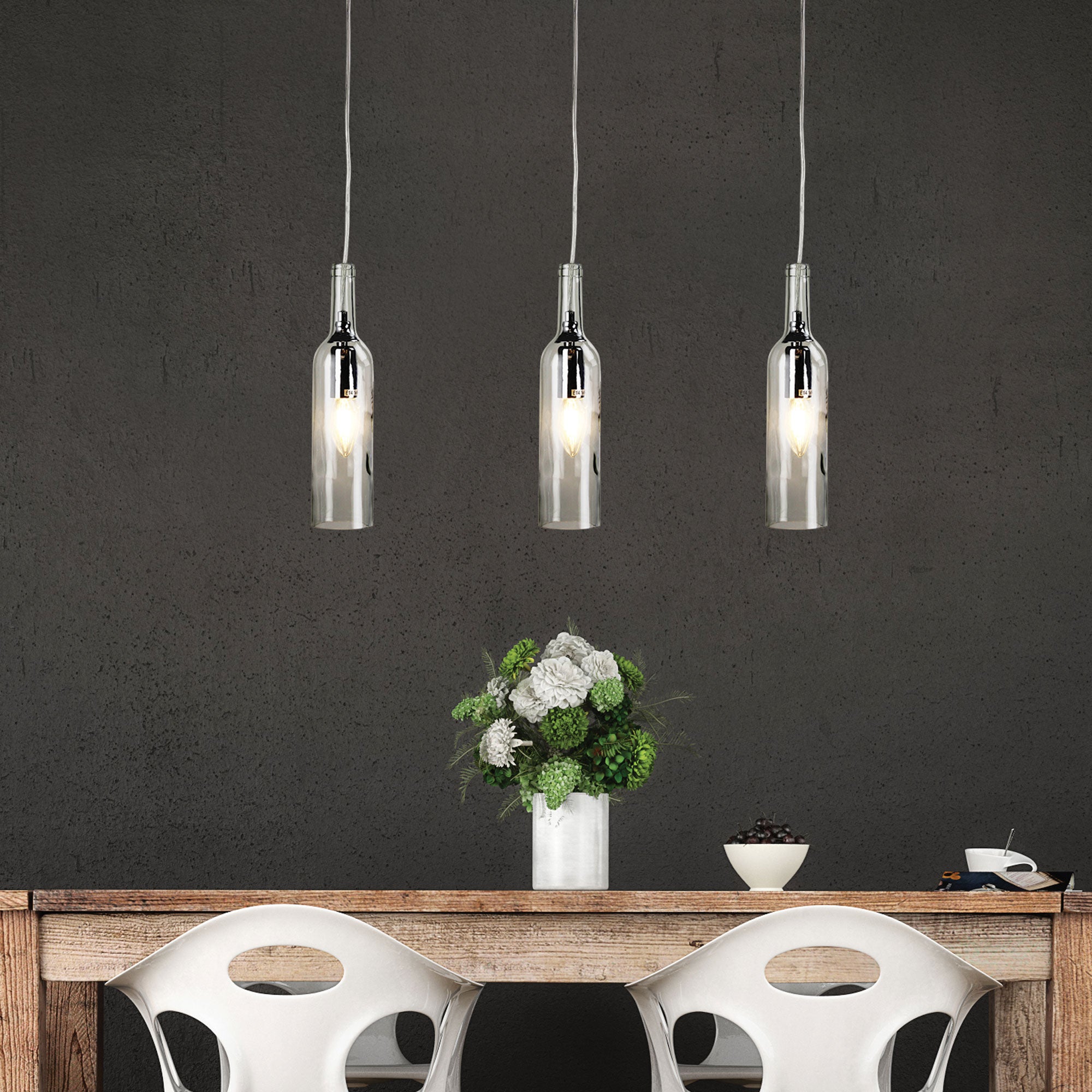 Vin Clear Glass Wine Bottle Pendant