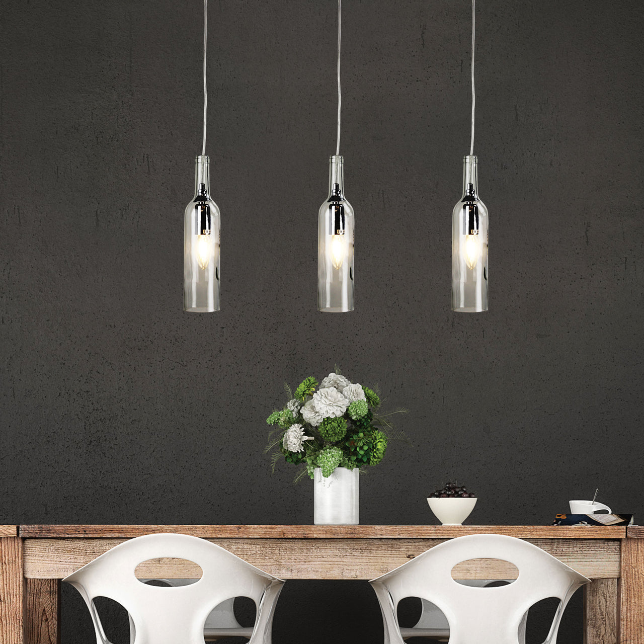 Vin Clear Glass Wine Bottle Pendant