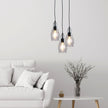 Auburn 1 Black & Clear Glass Single Pendant
