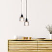 Auburn 2 Black & Clear Glass Single Pendant