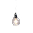 Auburn 3 Black & Clear Glass Single Pendant