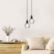 Auburn 3 Black & Clear Glass Single Pendant