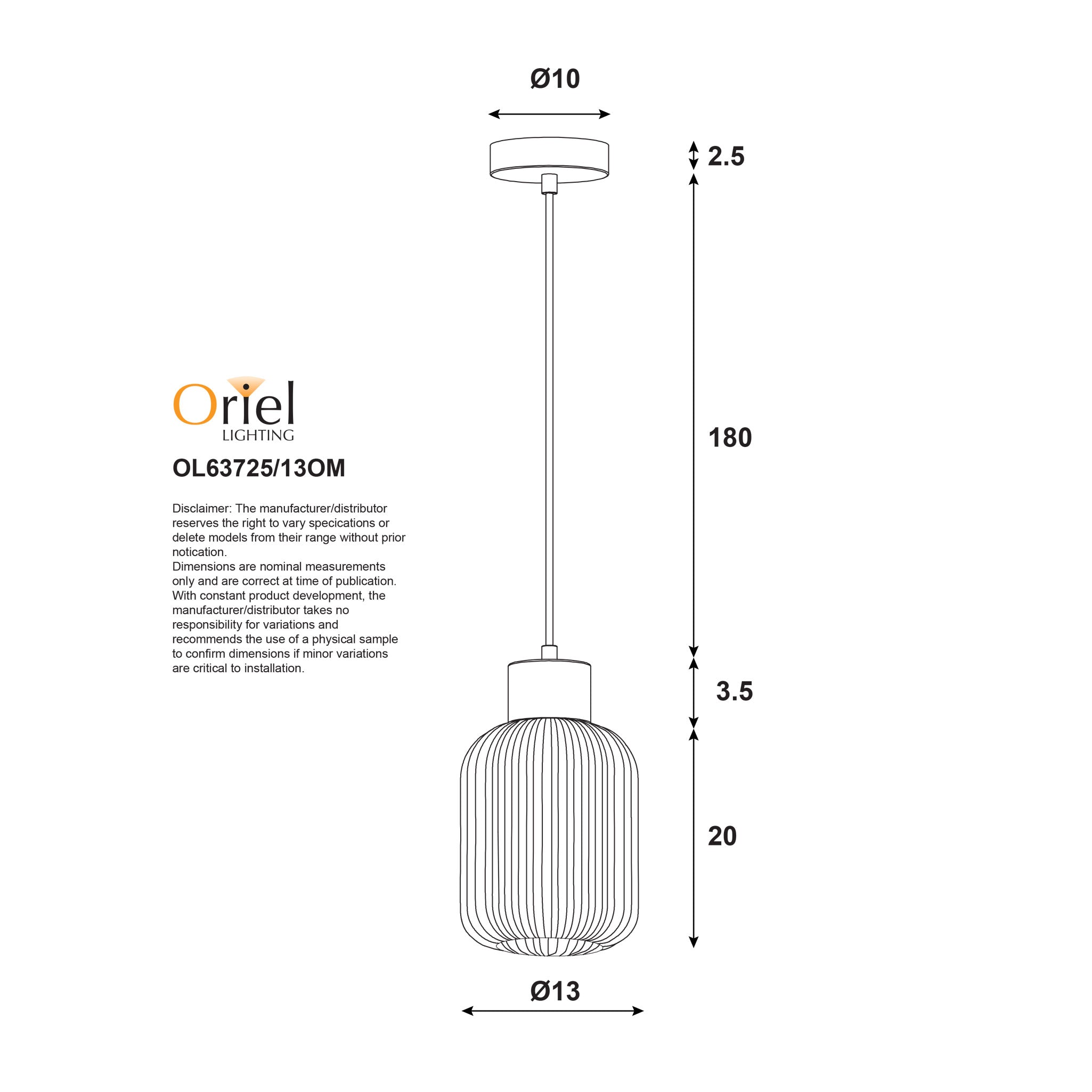 Bolli.130 Real Timber & Opal Glass Pendant