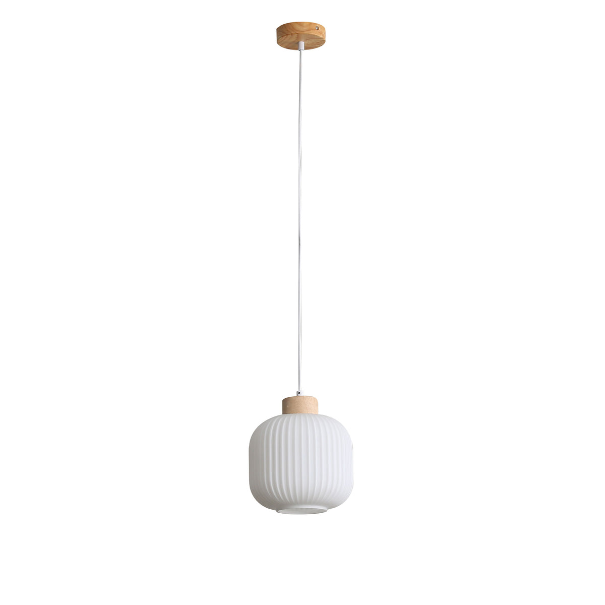 Bolli 200 Real Timber &Amp; Opal Glass Pendant