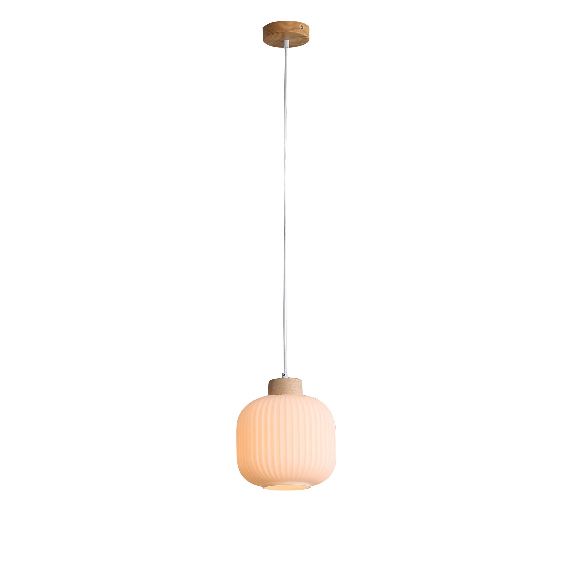 Bolli.200 Real Timber & Opal Glass Pendant