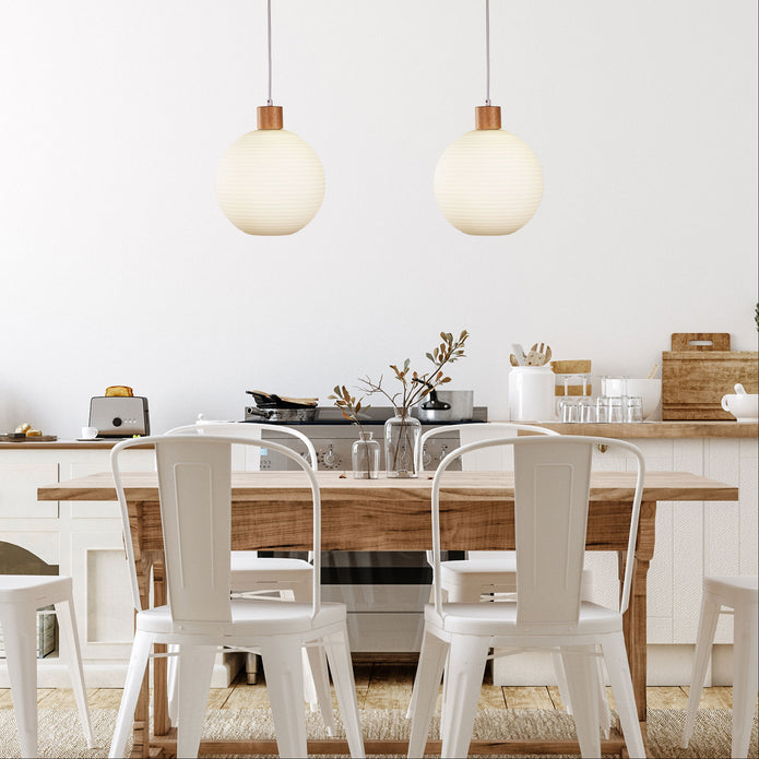 Twillo 25 Timber & Opal Glass Pendant