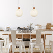 Twillo 25 Timber & Opal Glass Pendant