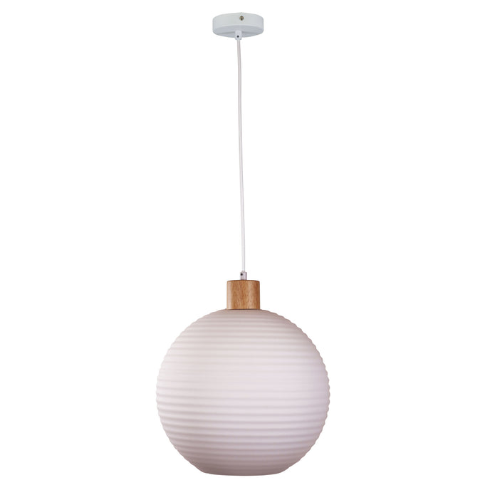 Twillo 30 Timber & Opal Glass Pendant