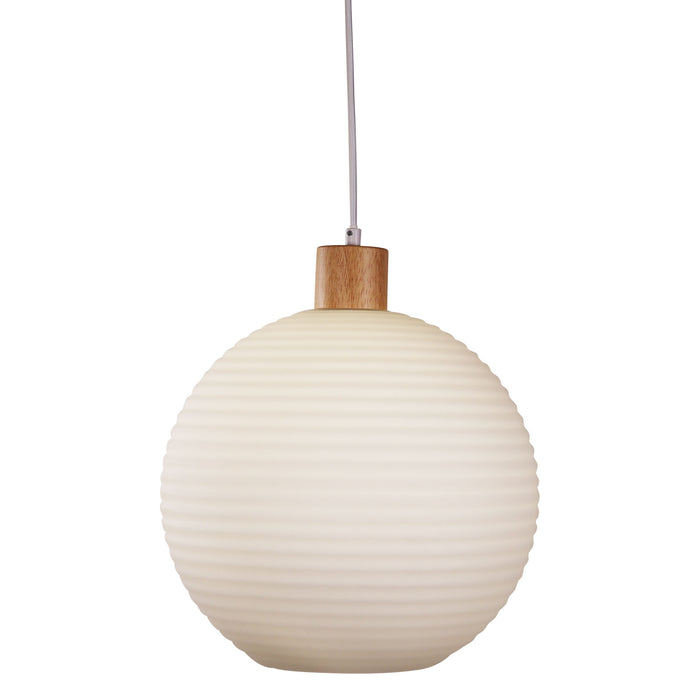 Twillo 30 Timber & Opal Glass Pendant