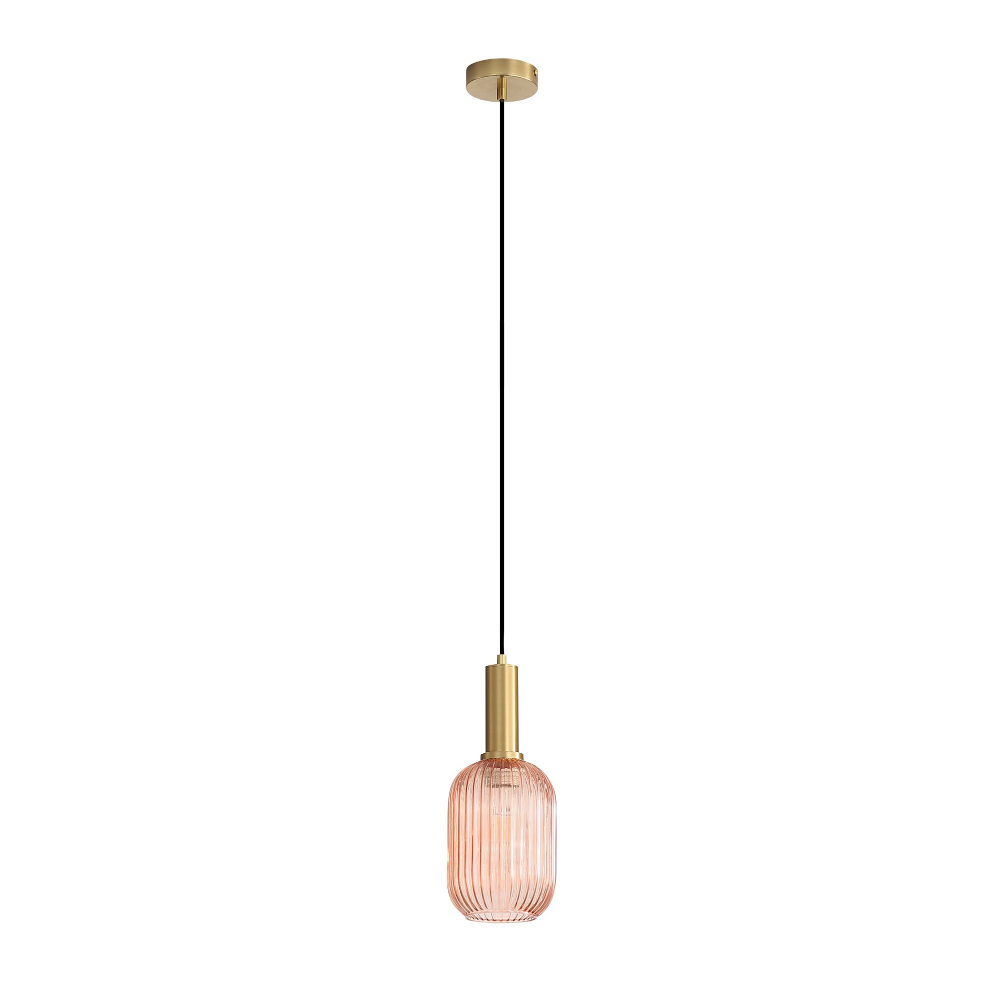 Luxe 130 Rust Ribbed Glass Pendant
