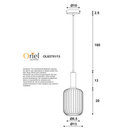 Thumbnail for Luxe.130 Green Ribbed Glass Pendant Light