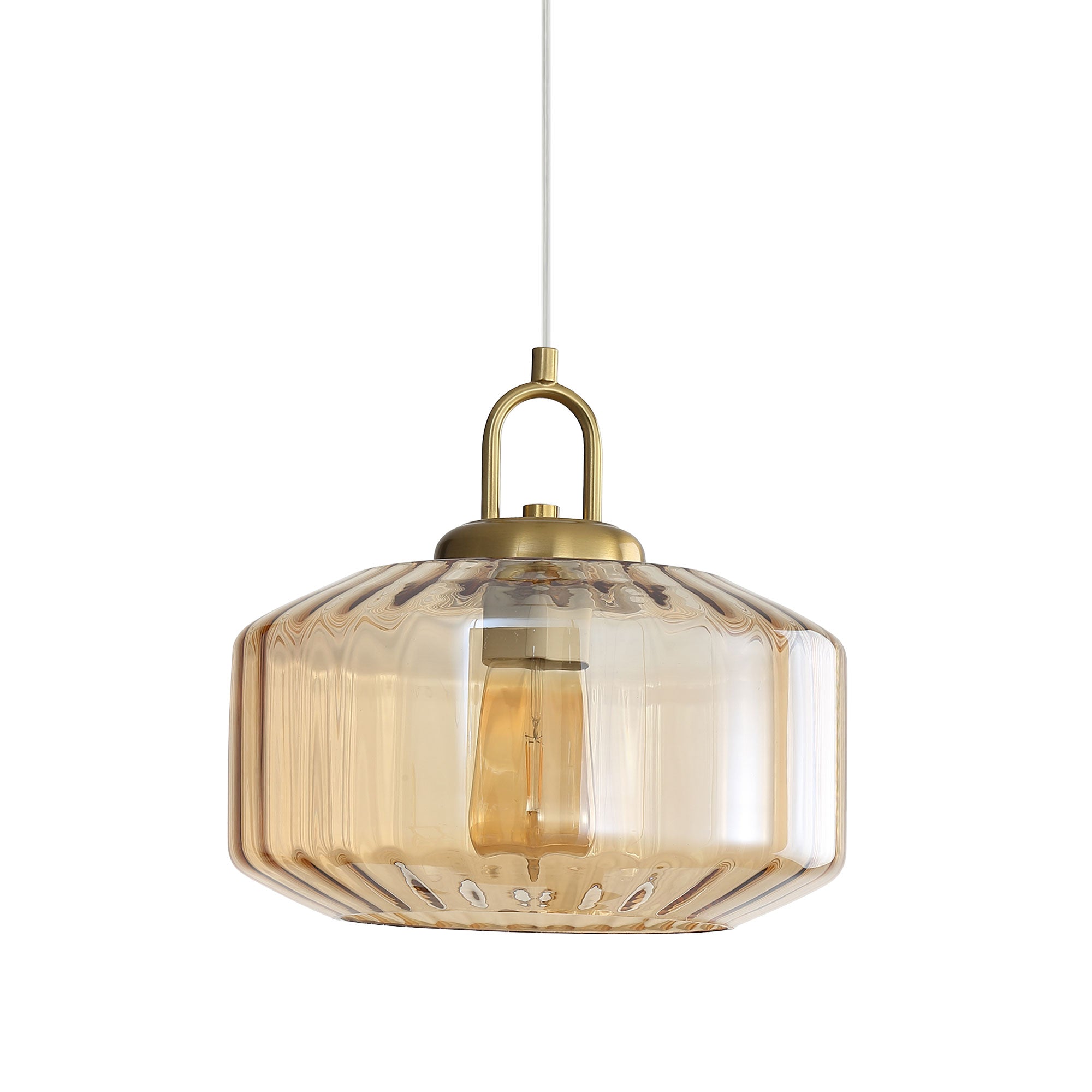 Clarise Amber Geometric Glass Pendant