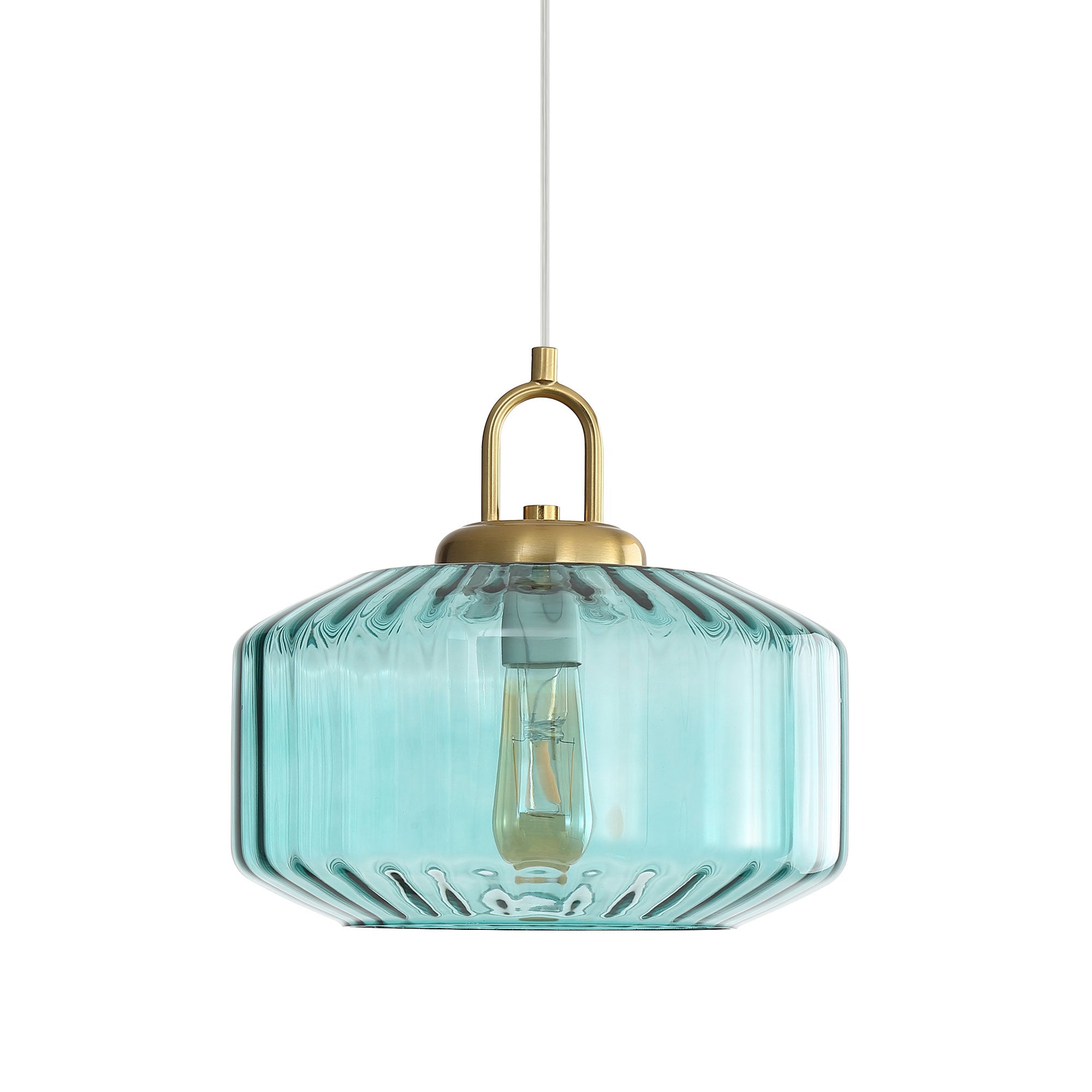 Clarise Blue Geometric Glass Pendant