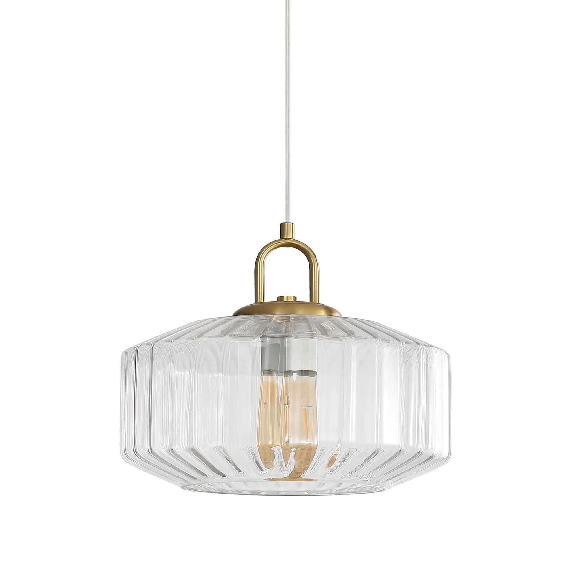 Clarise Clear Geometric Glass Pendant