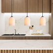 Arley Black & Opal Ribbed Glass Pendant