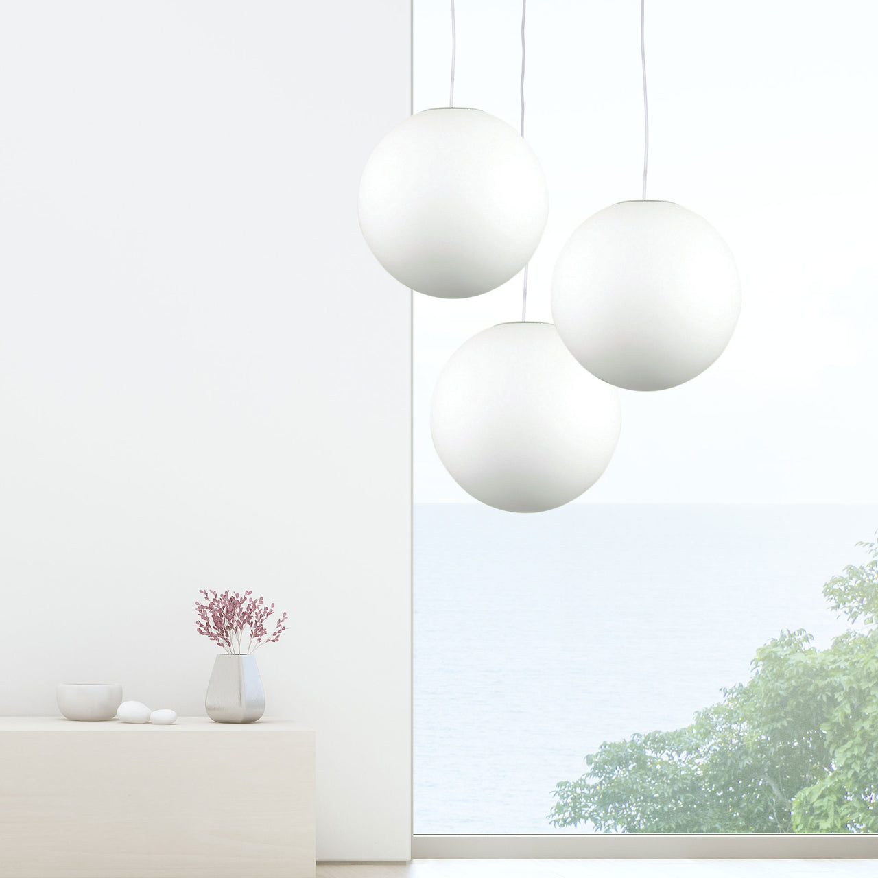 Phase.30 White Acrylic Sphere Pendant