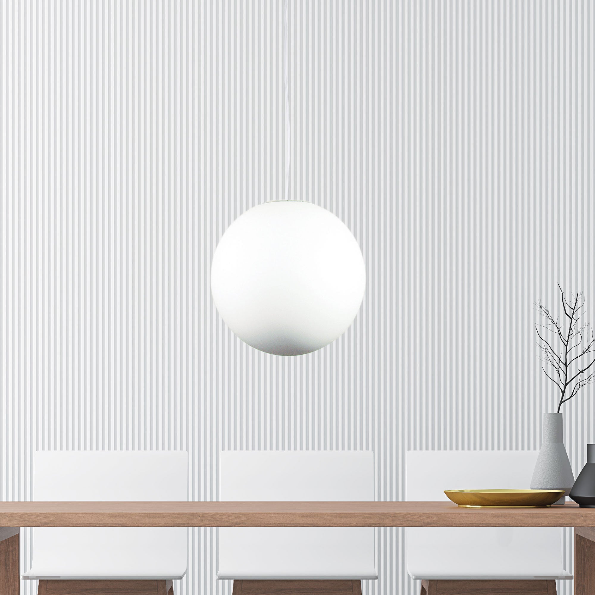 Phase.40 White Acrylic Sphere Pendant