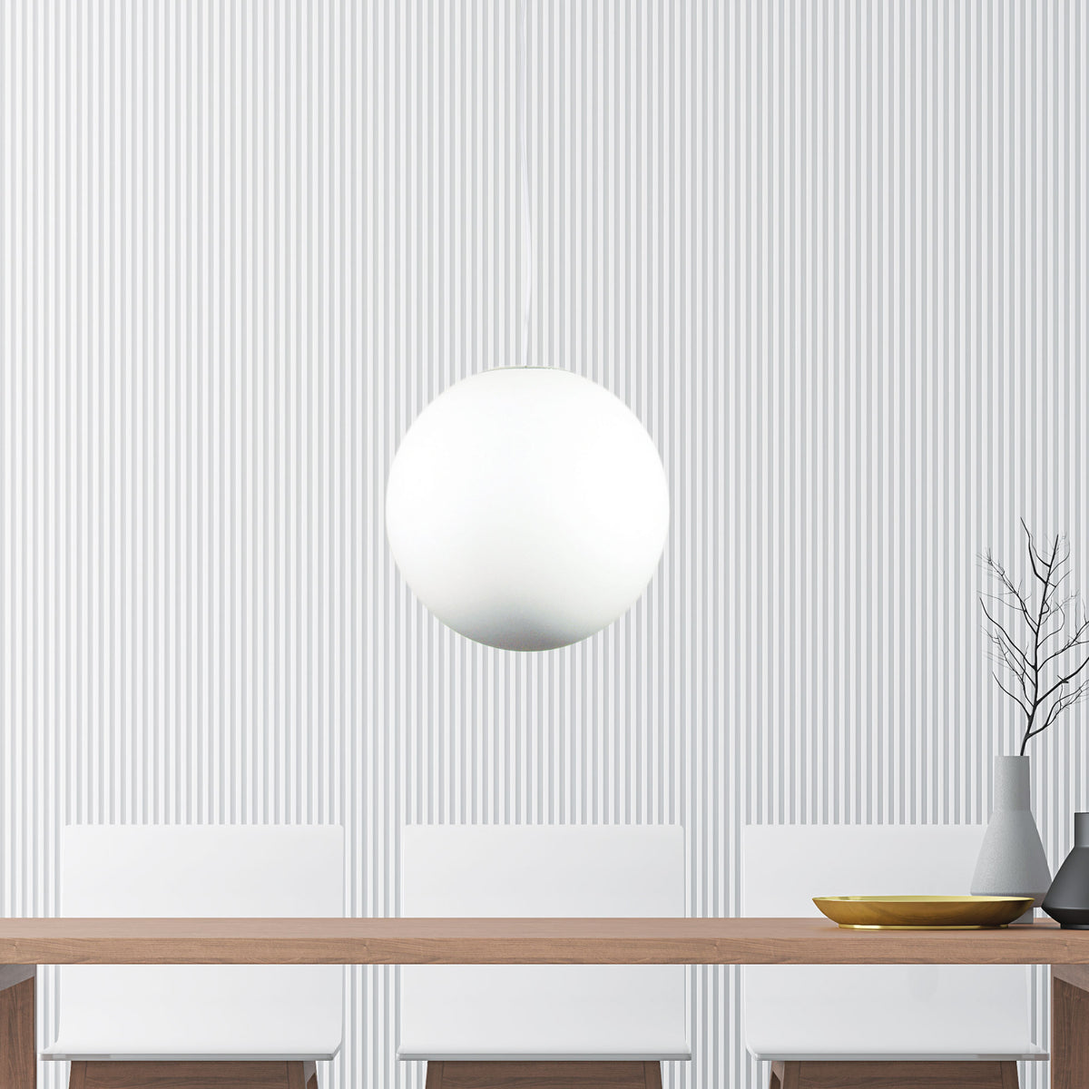 Phase 40 White Acrylic Sphere Pendant