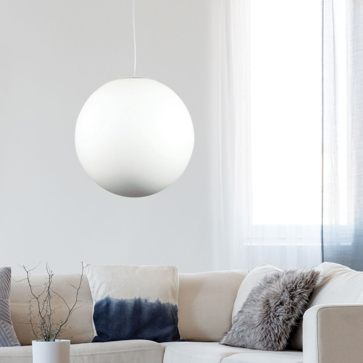 Phase 50 White Acrylic Sphere Pendant