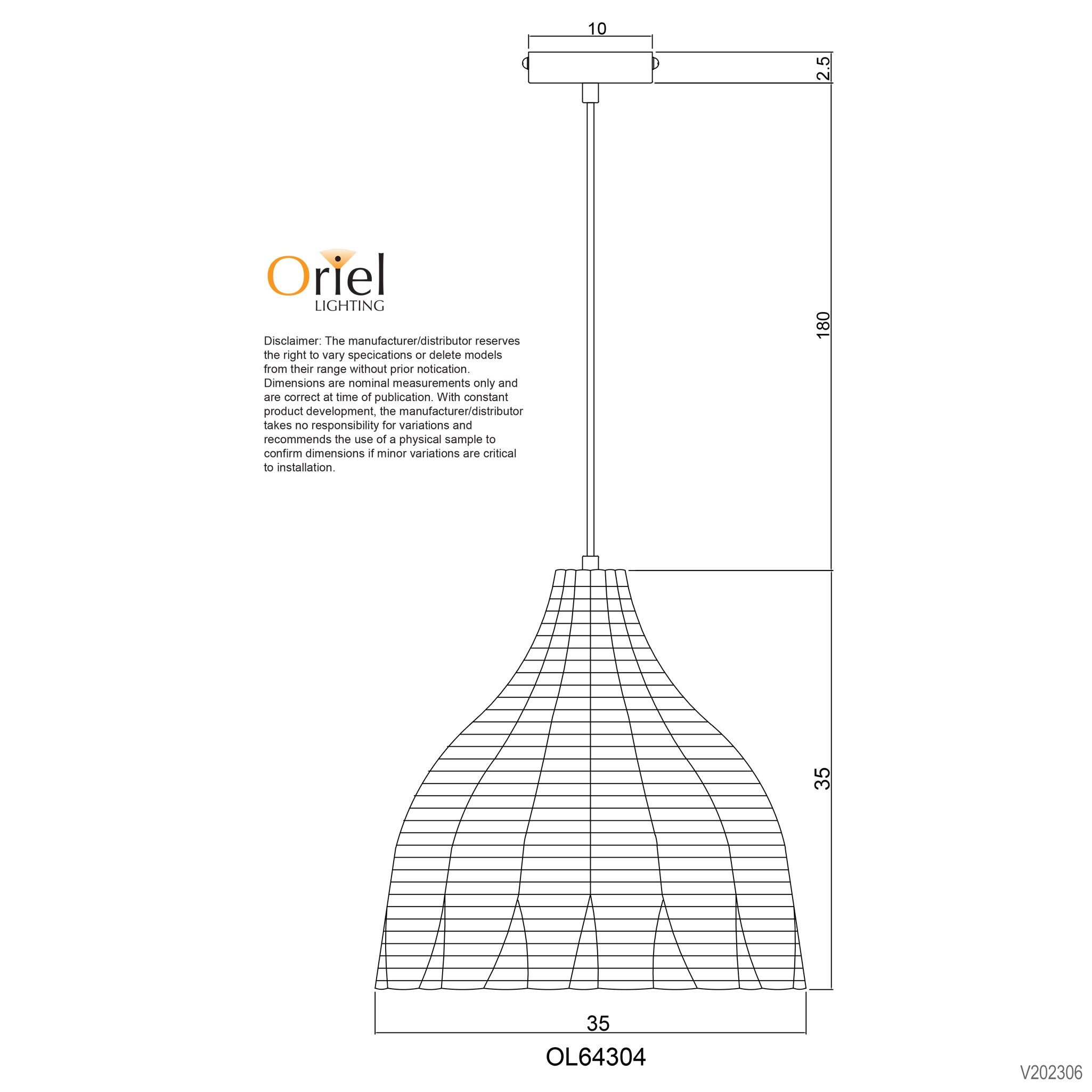 Bukit Natural Rattan Cane Pendant