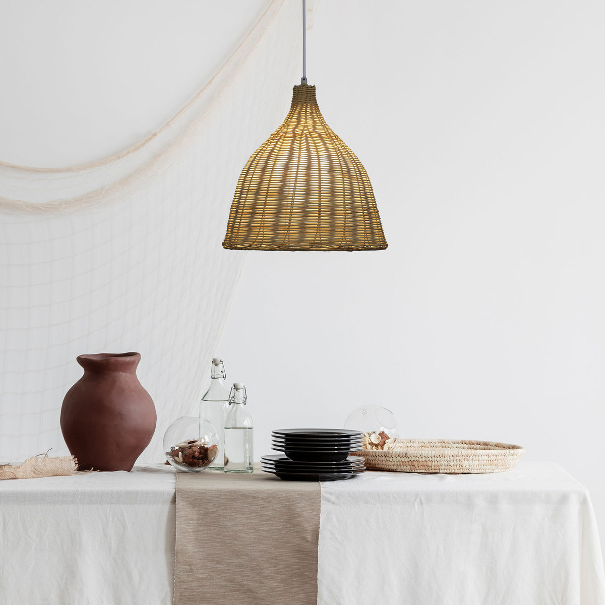 Bukit Natural Rattan Cane Pendant
