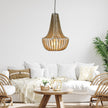 Cascara Natural Wooden Beaded 3 Light Pendant