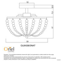 Thumbnail for Cascara Natural Wooden Beaded 3 Light Ctc Ceiling Light
