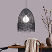 Serang 35 Black Rattan Cane Pendant Shade Only