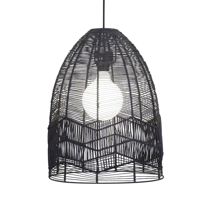 Serang 35 Black Rattan Cane Pendant Shade Only
