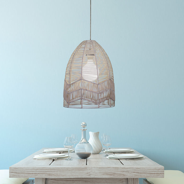 Serang 35 White Rattan Cane Pendant Shade Only