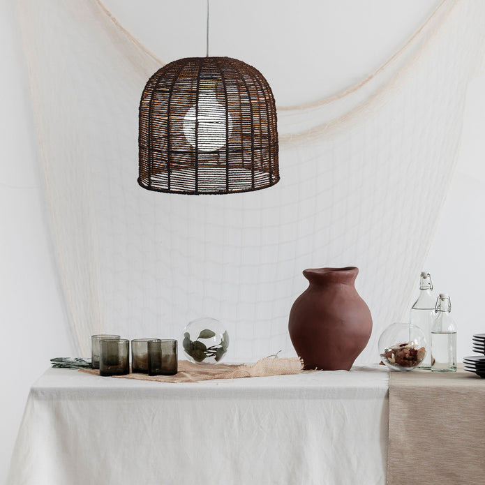 Poppa Brown Hand Woven String Pendant Shade Only