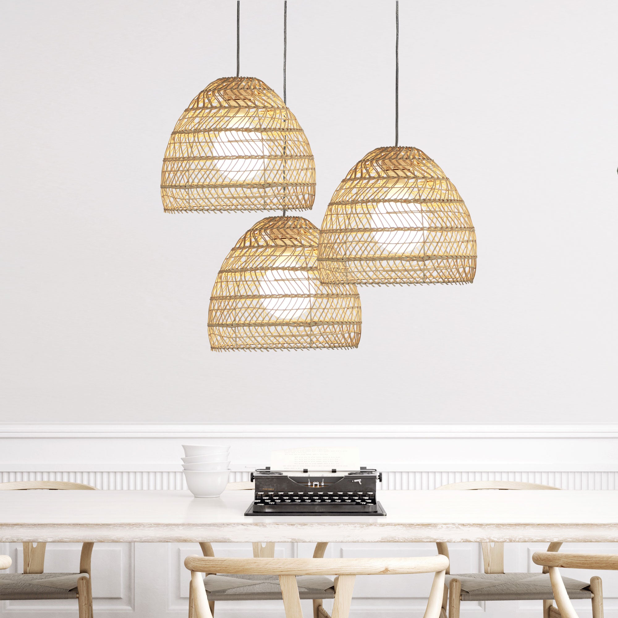 Mette.35 Natural Rattan Cane Pendant Shade Only