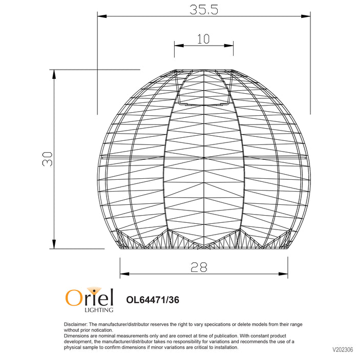 Koga 36 Natural Rattan Cane Pendant Shade Only