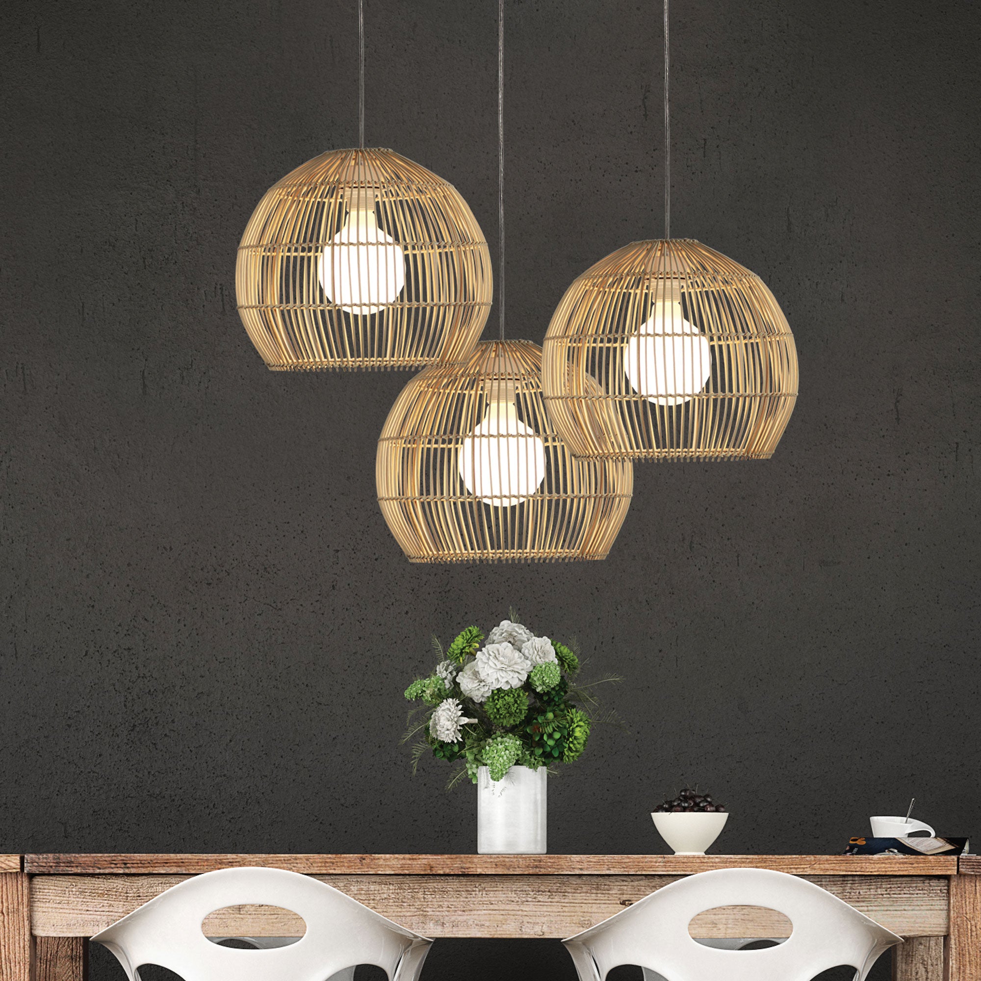 Batu.36 Natural Rattan Cane Pendant Shade Only