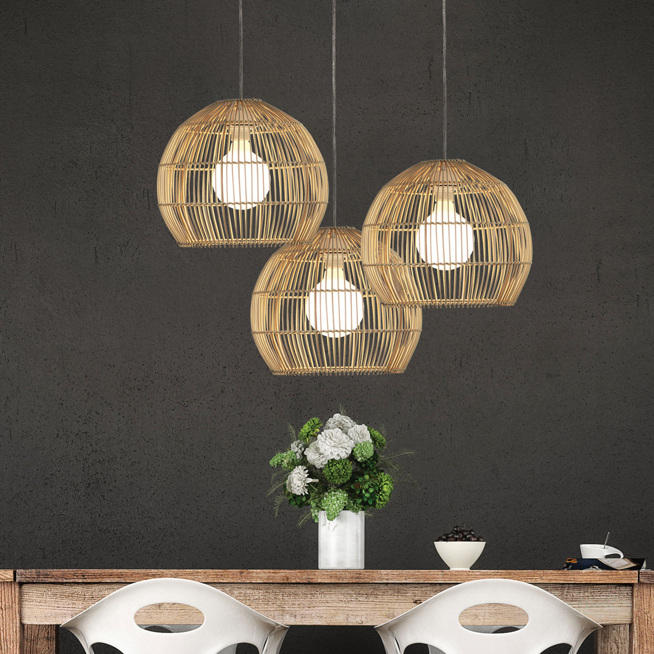 Batu.36 Natural Rattan Cane Pendant Shade Only