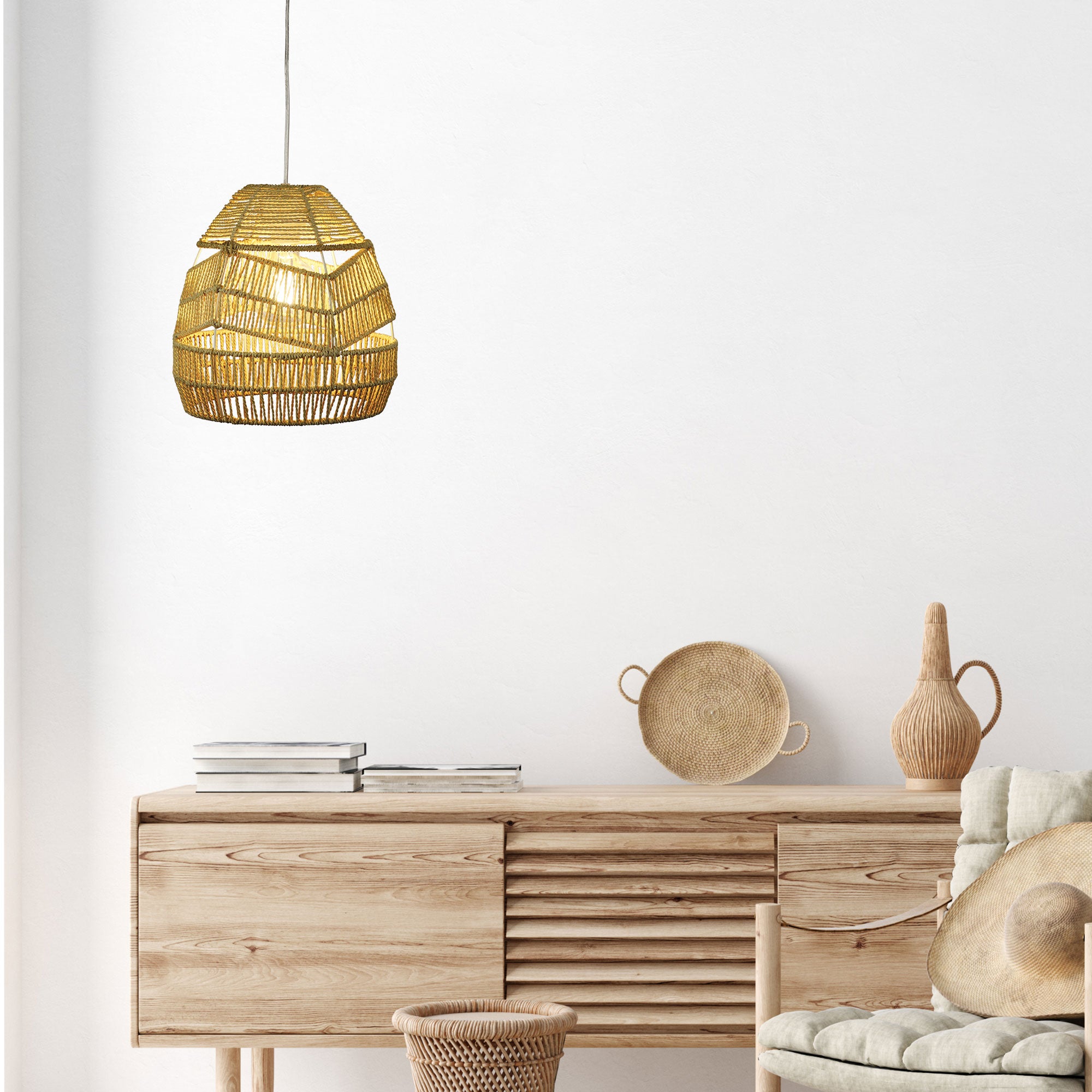 Kupang.30 Natural Paper String Pendant Shade Only
