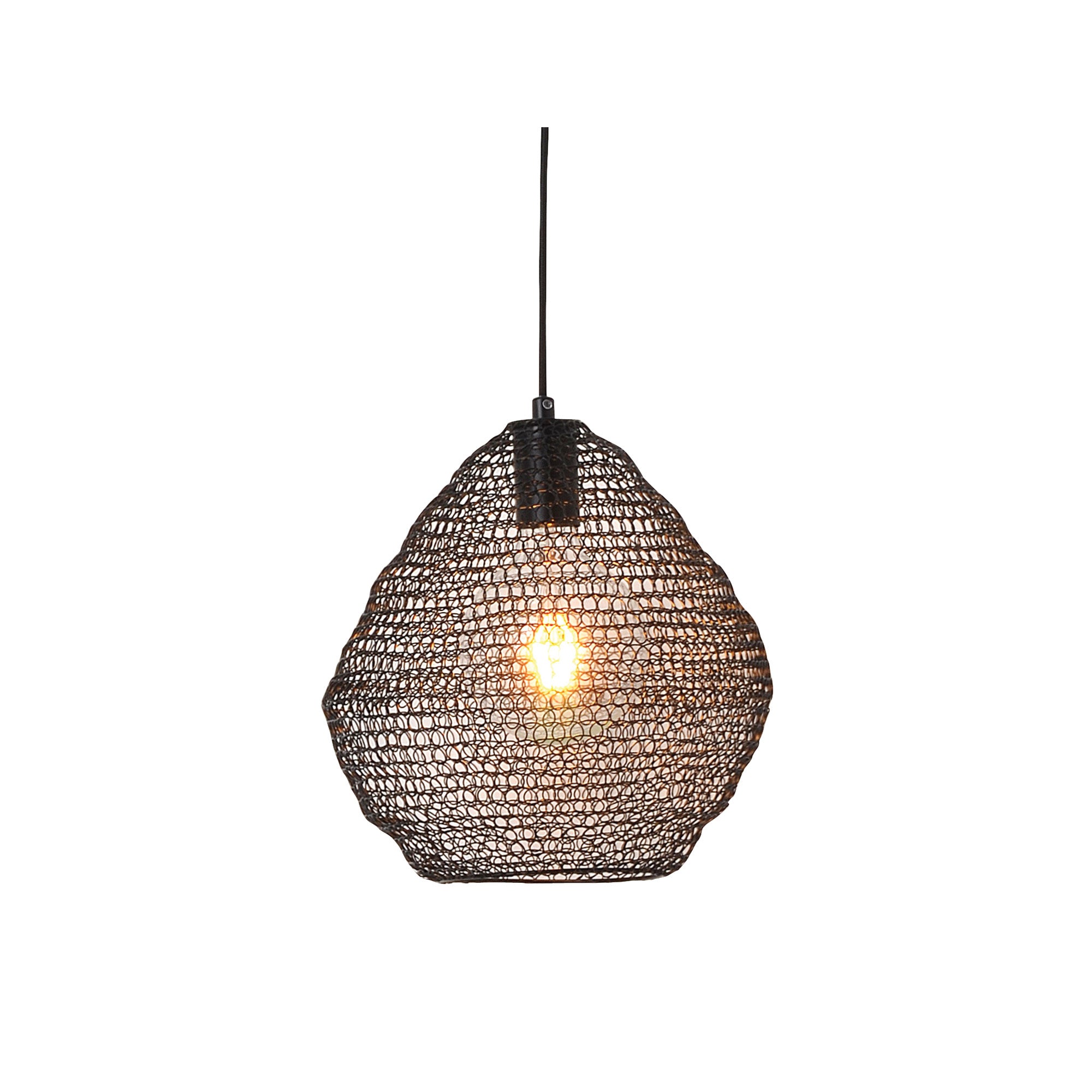 Mudag Medium Black Metal Mesh Pendant