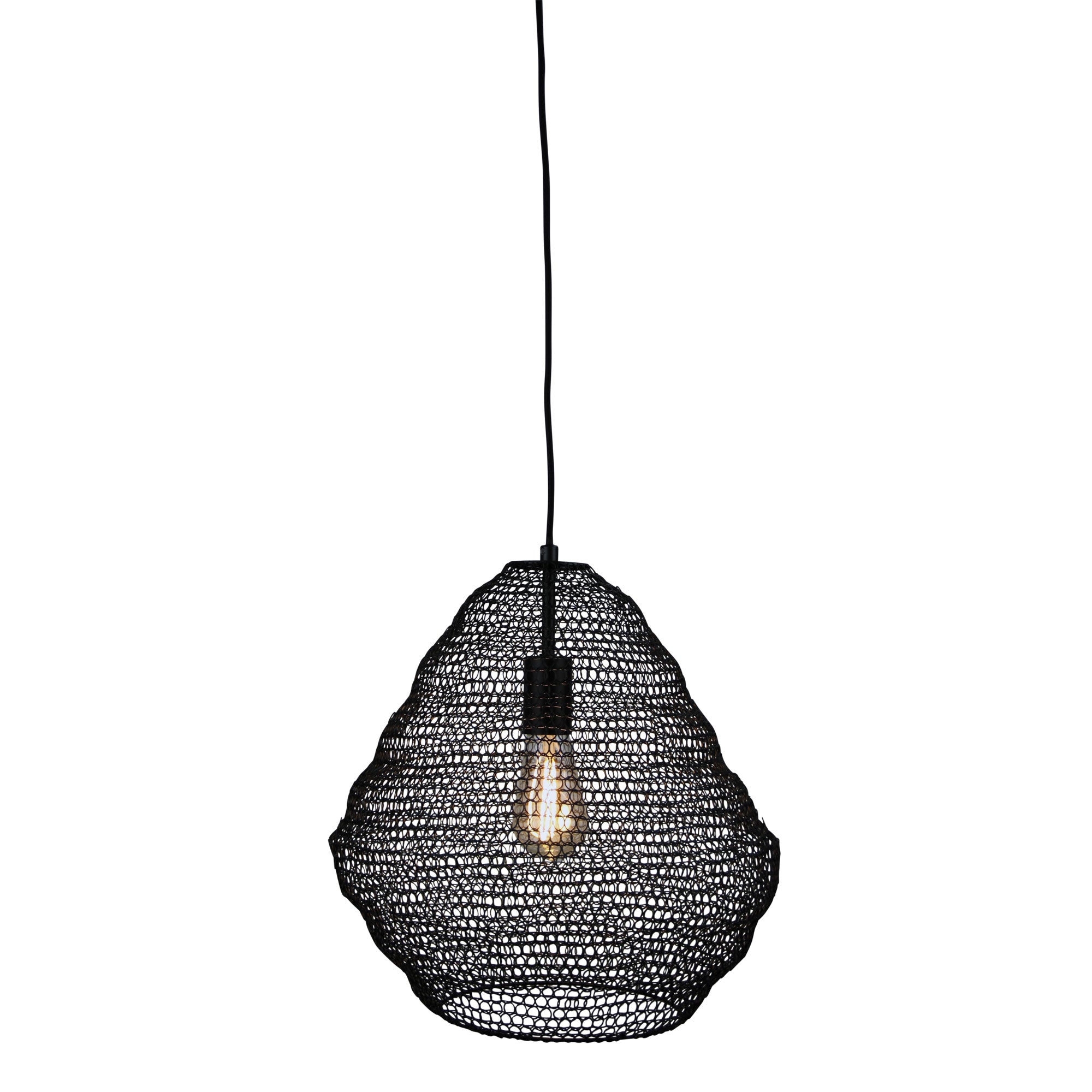 Mudag Large Black Metal Mesh Pendant
