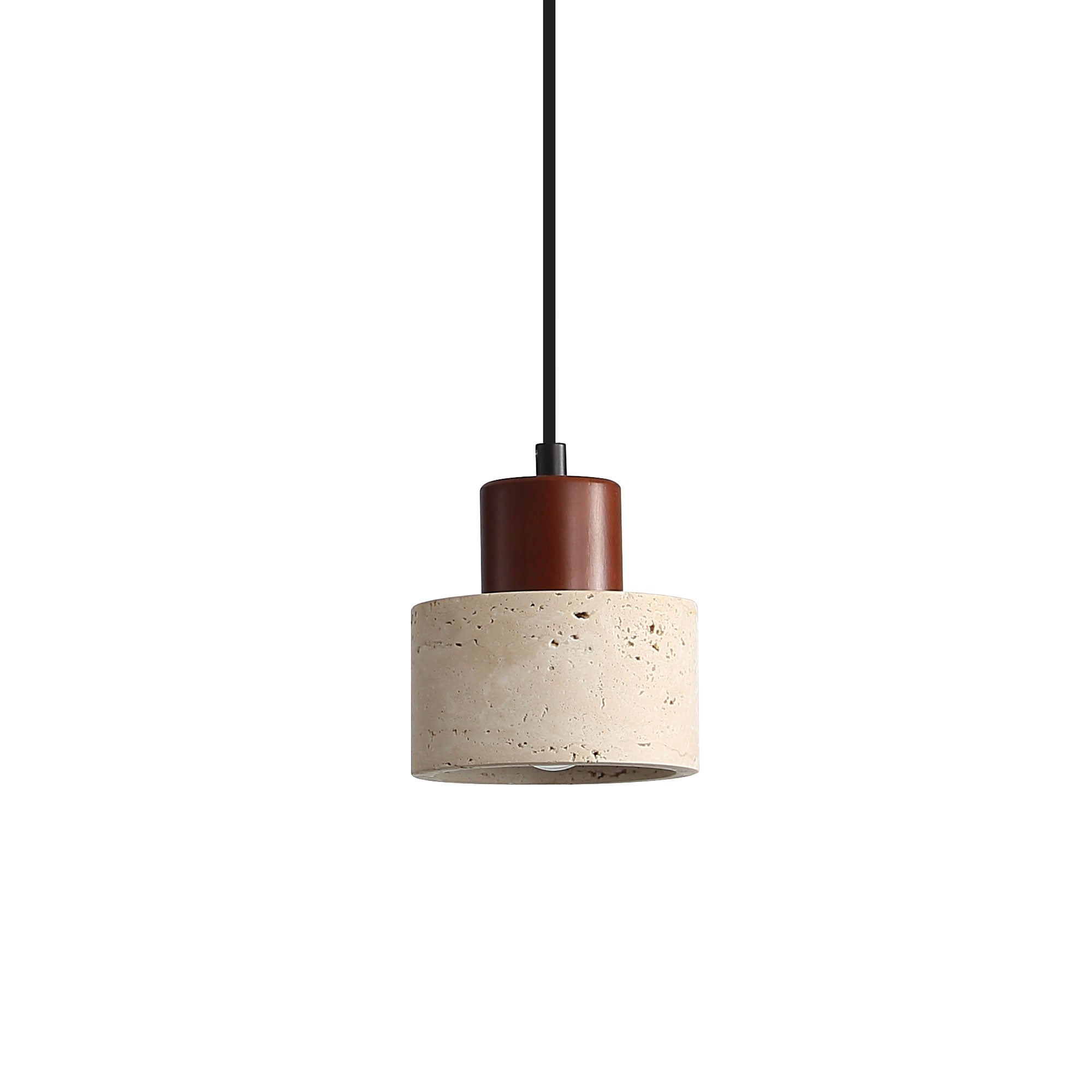 Tibur 120 Travertine and Wood Pendant