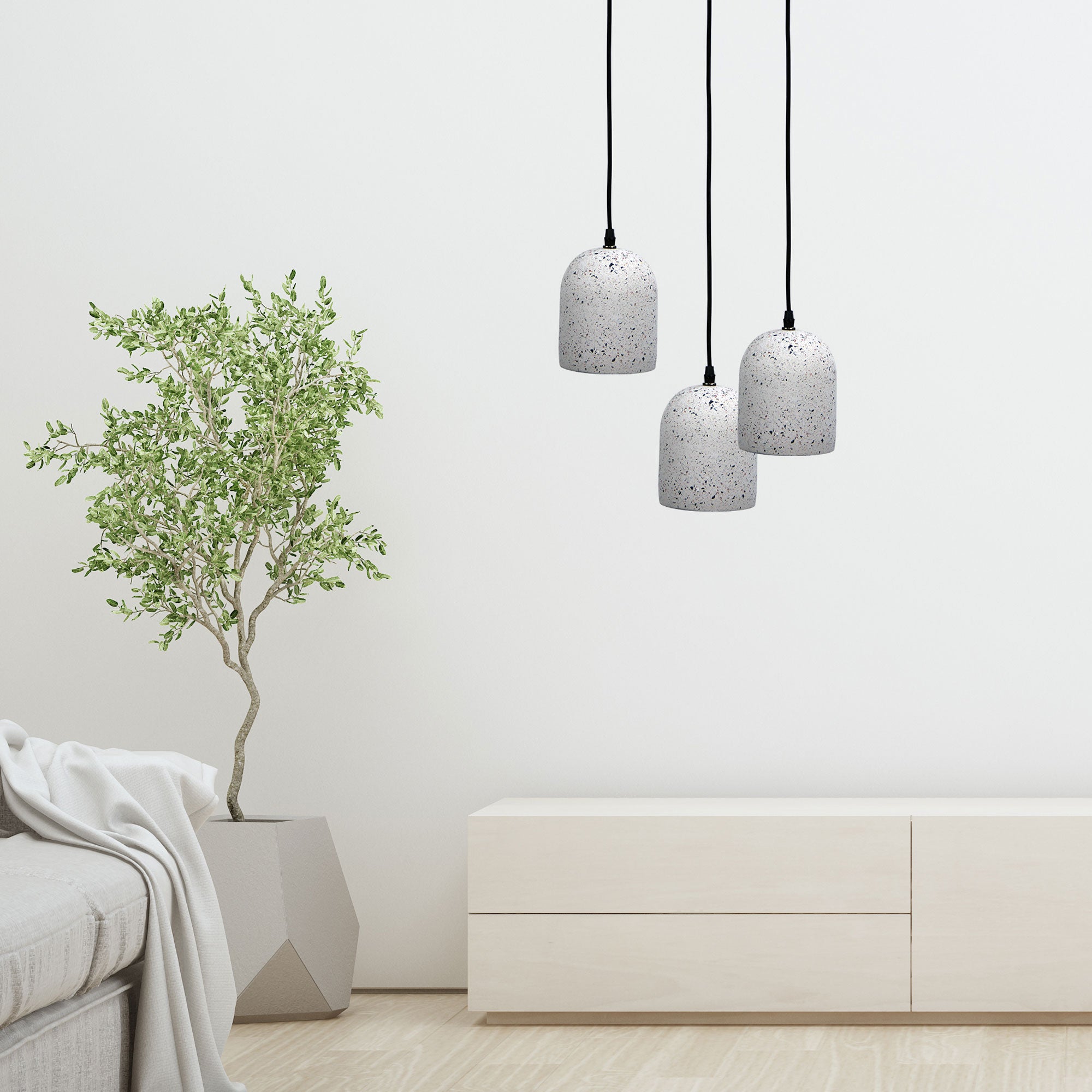 Terros.130 White Terrazzo Retro Pendant