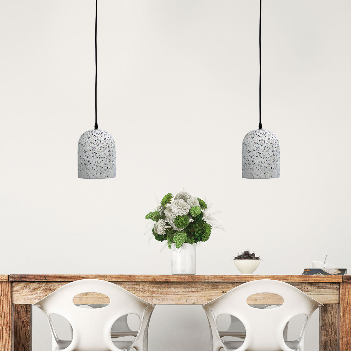 Terros 160 White Terrazzo Retro Pendant