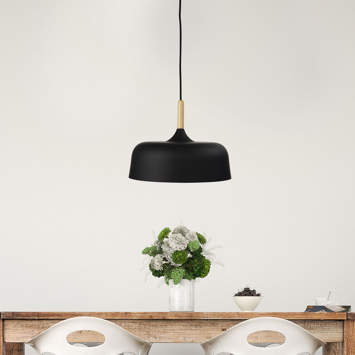 Malt 32 Black & Timber Urban Retro Industrial Style Pendant