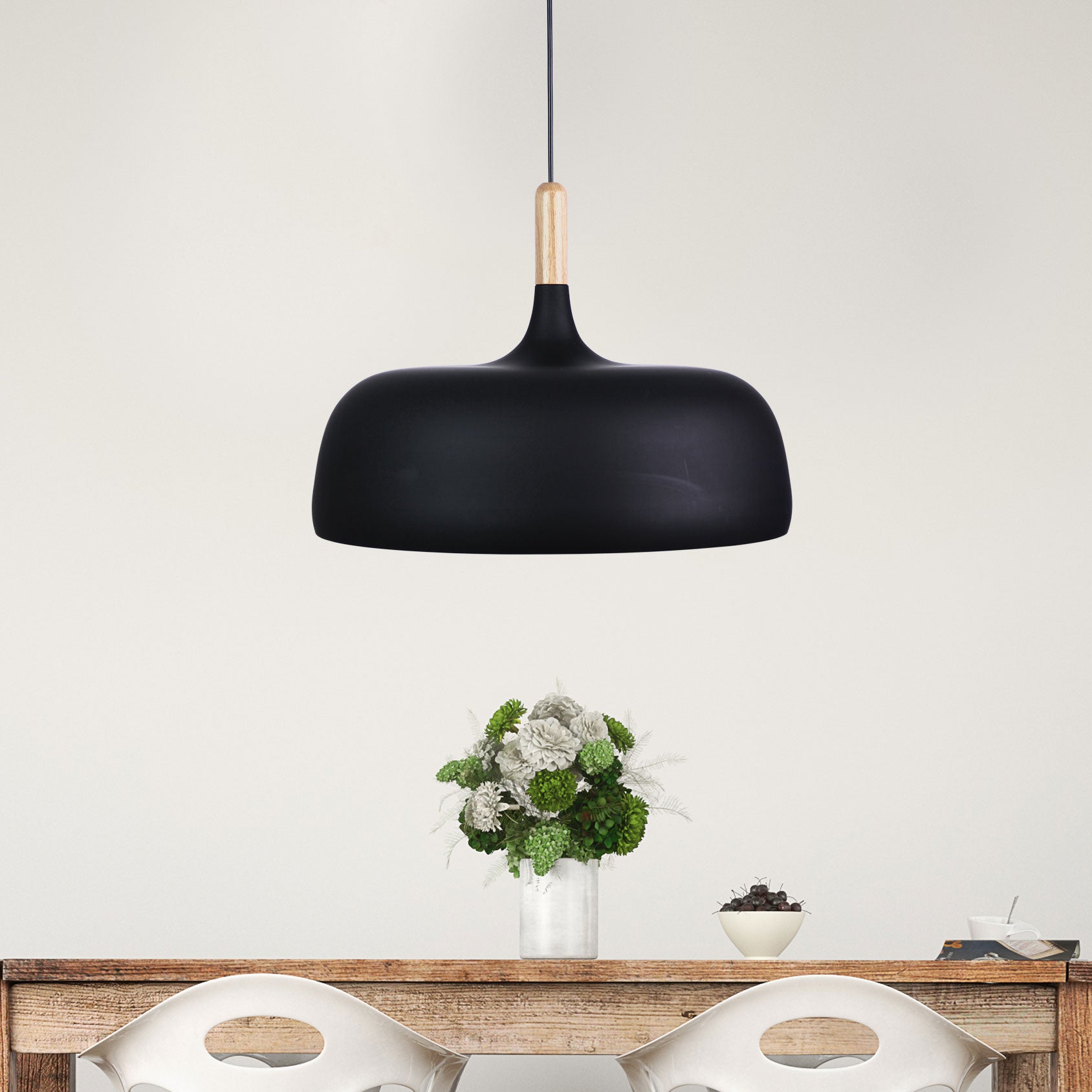 Malt.48 Black & Timber Urban Retro Industrial Style Pendant