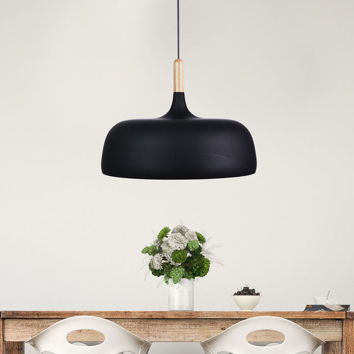 Malt 48 Black & Timber Urban Retro Industrial Style Pendant