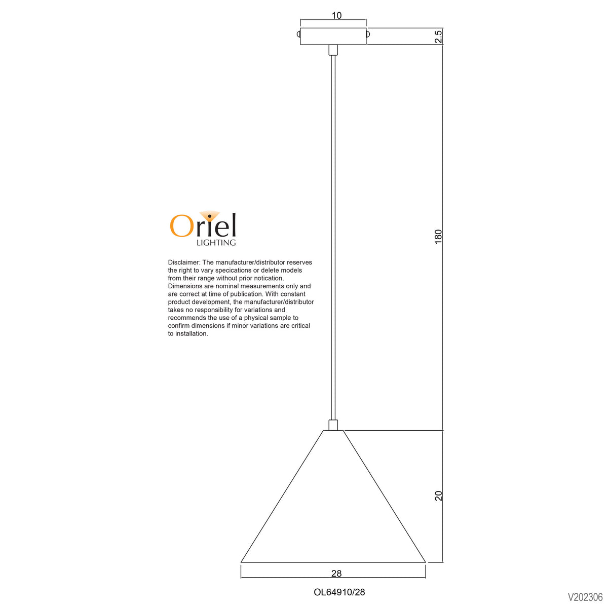 Conic 28 White Metal Stylish Conical Pendant