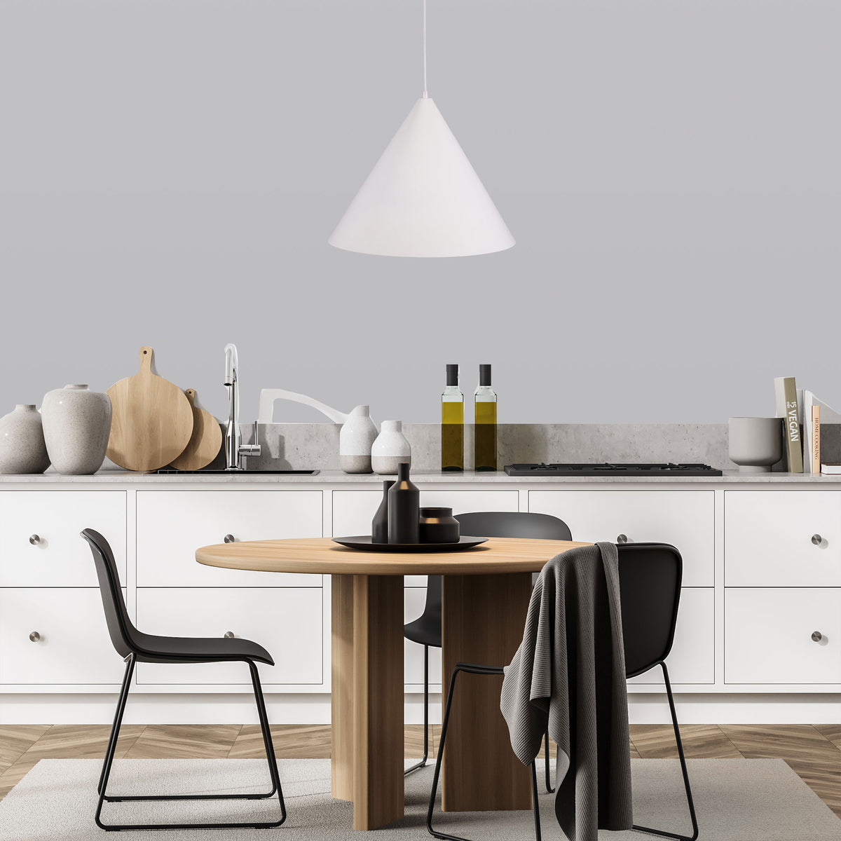 Conic 45 White Metal Stylish Conical Pendant