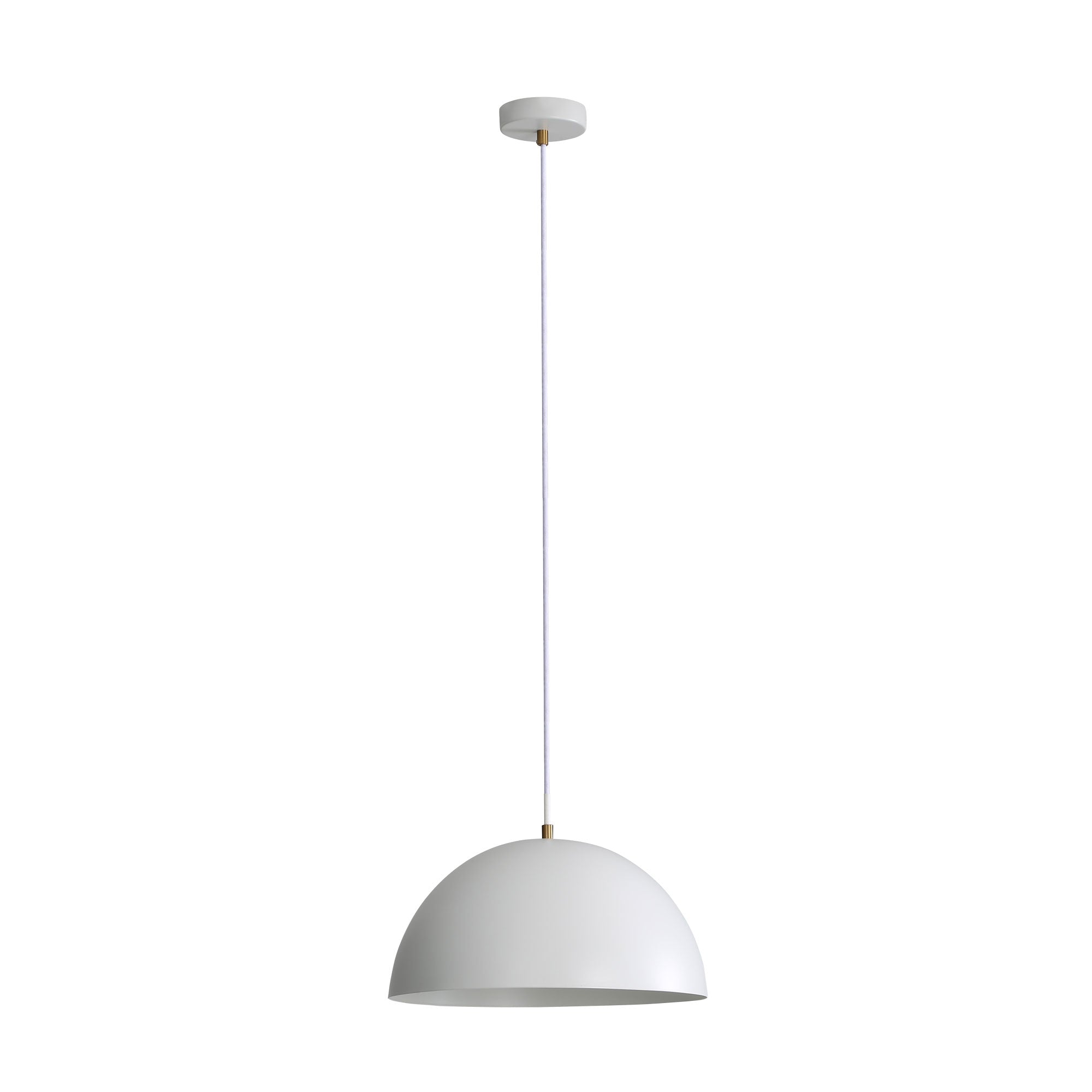 Lexi.35 White Metal Dome Pendant Light