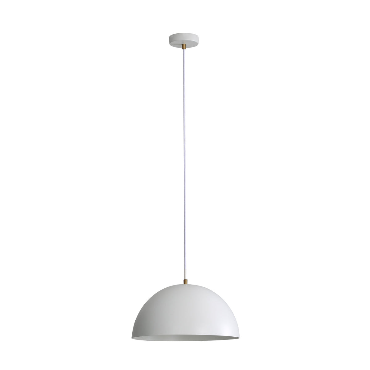 Lexi 35 White Metal Dome Pendant Light