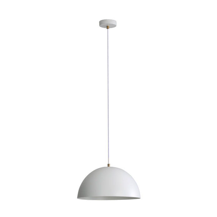 Lexi 35 White Metal Dome Pendant Light